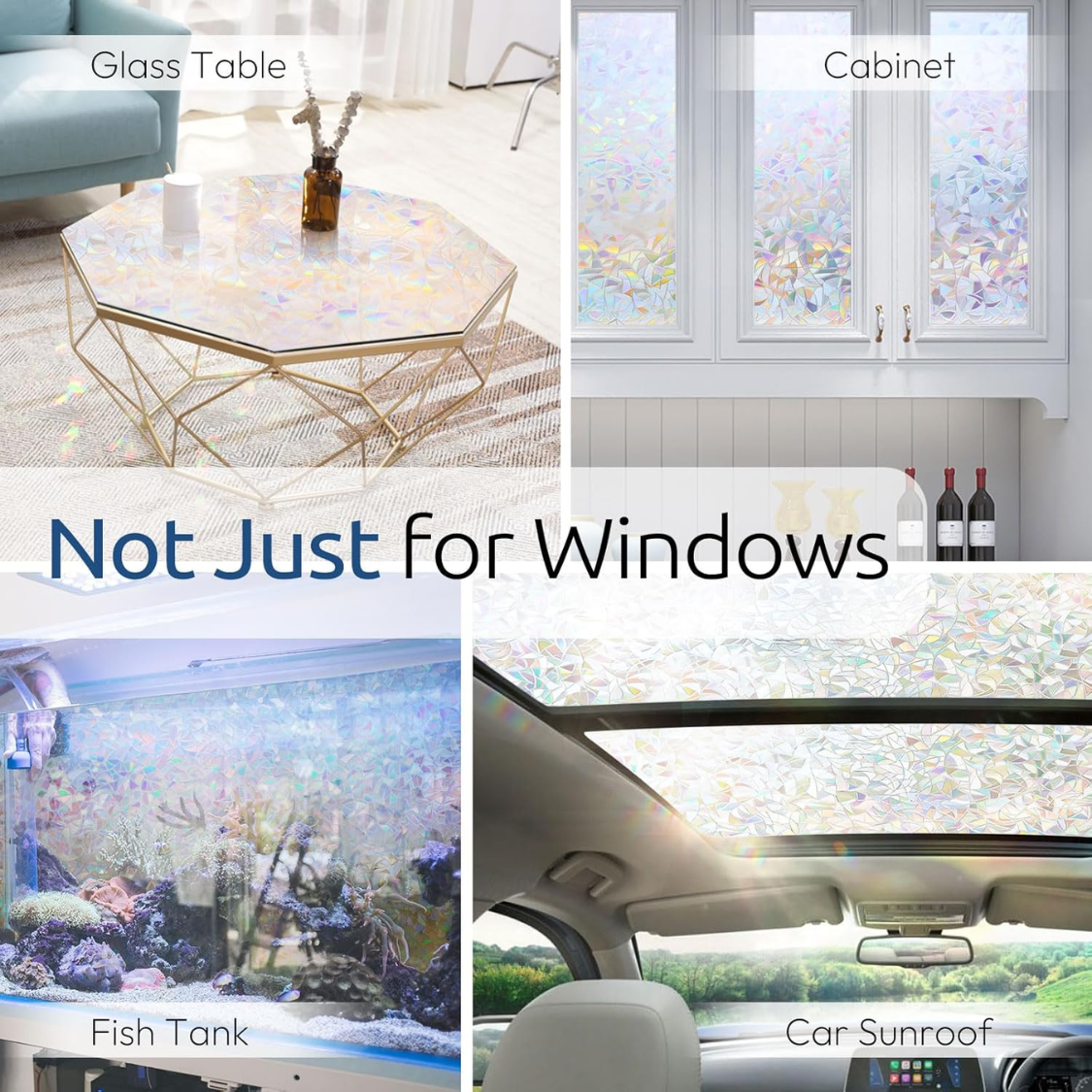 Rainbow Window Privacy Film - 3D Static Cling Decorative Tint