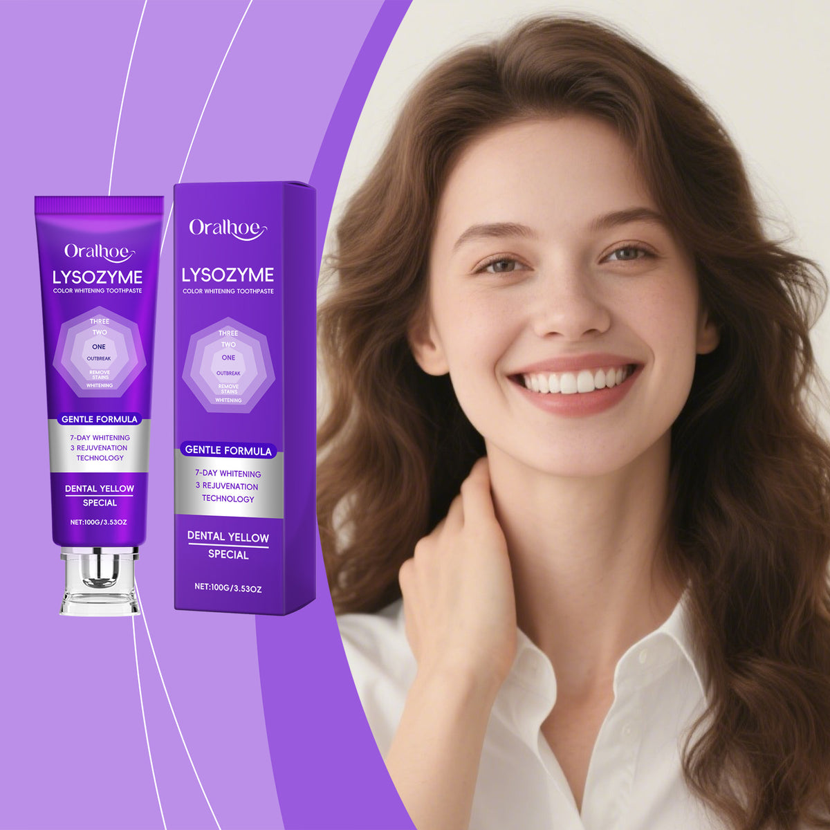 Purple Whitening Toothpaste 100g - Teeth Brightening & Fresh Breath