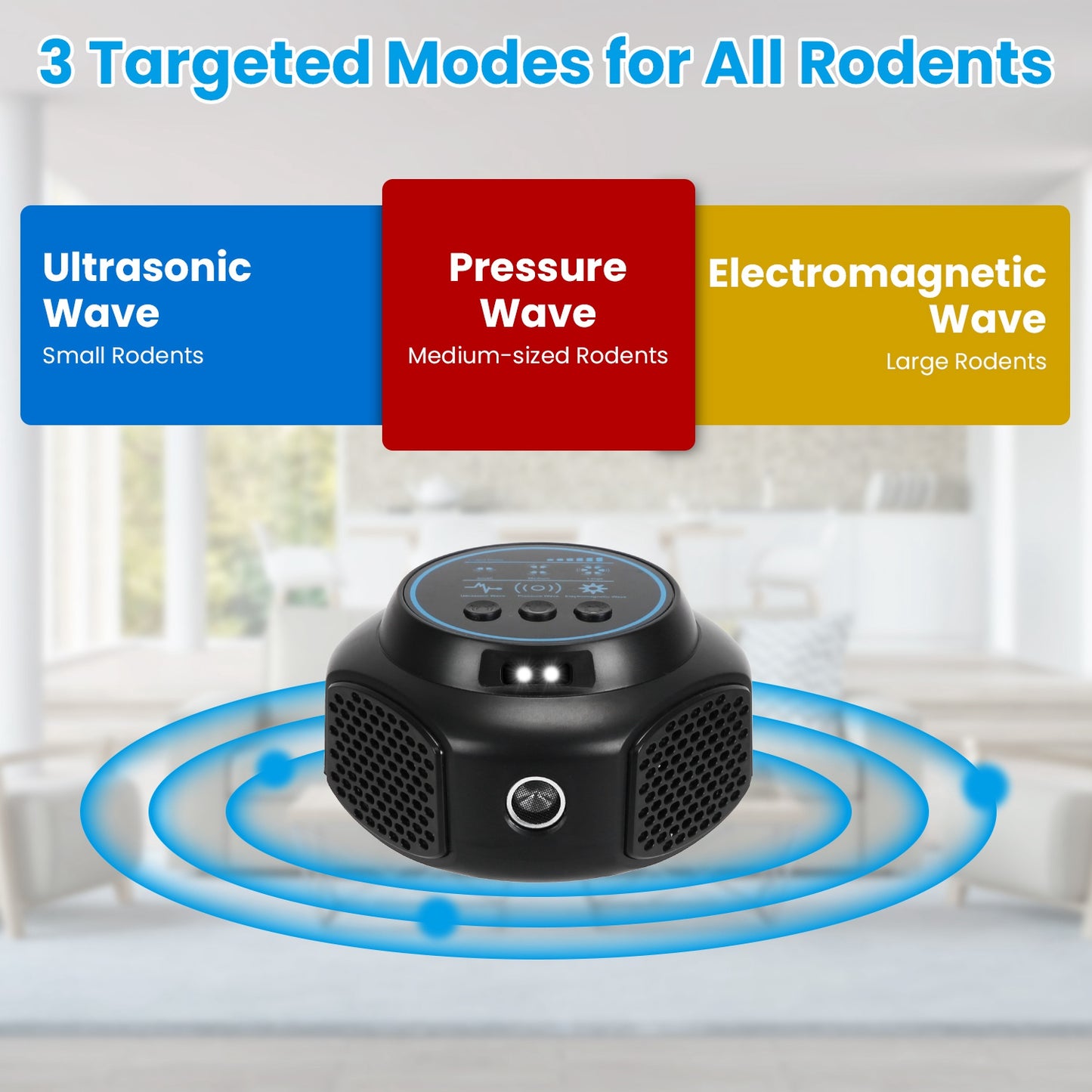 Ultrasonic Rodent Repeller with Strobe Lights - Indoor Pest Control