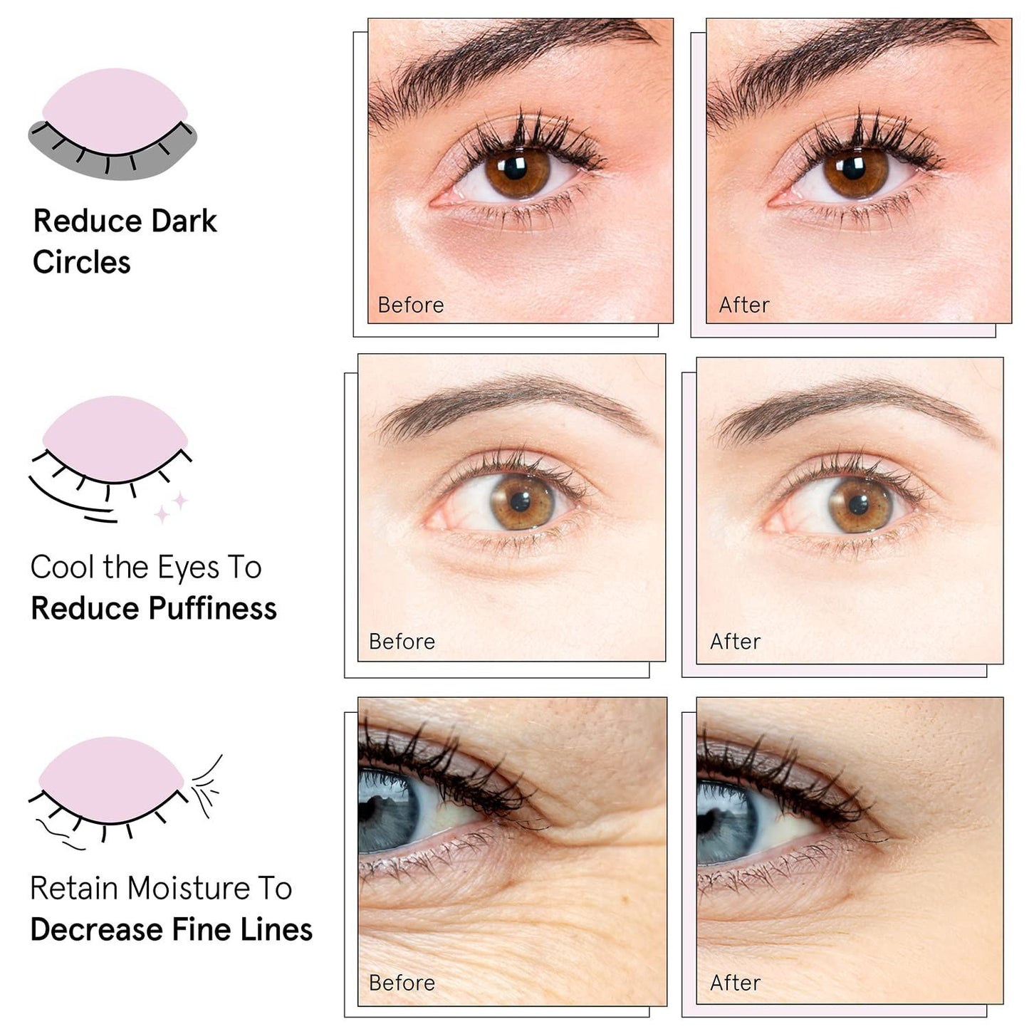 Gold Gel Collagen Eye Mask Set - Moisturizing Brightening Skin Care