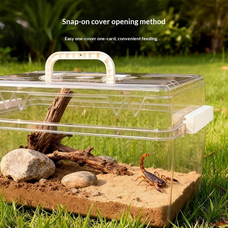 Portable Reptile Terrarium Box - Sealed, Medium Size, Pet Habitat