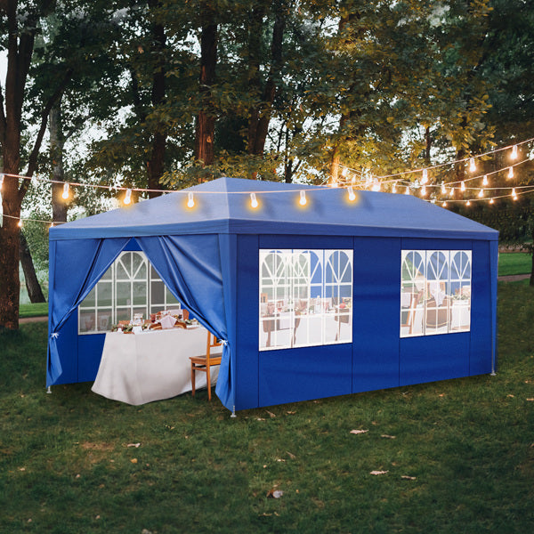 10x20 Outdoor Party Tent with Removable Sidewalls - Blue