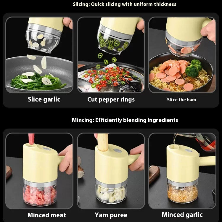 Wireless Garlic Grinder Electric Crusher with Food-Grade Plastic - Beige