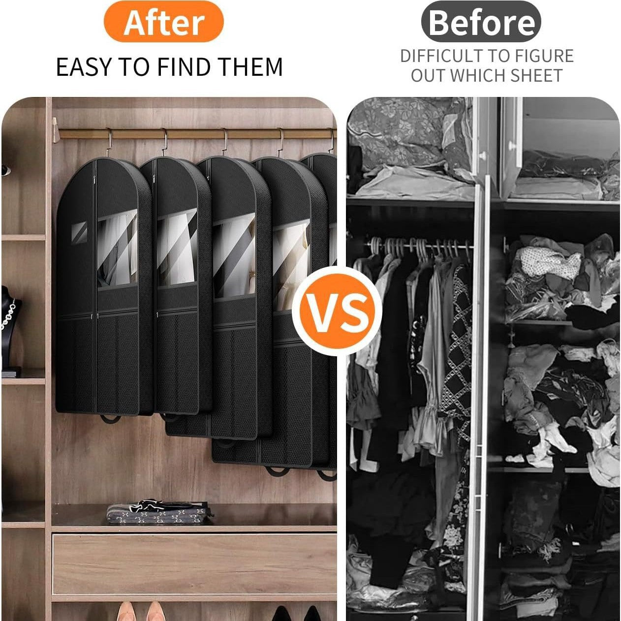 Large Capacity Hanging Storage Bag for Clothes Suit Dust Cover Organizer