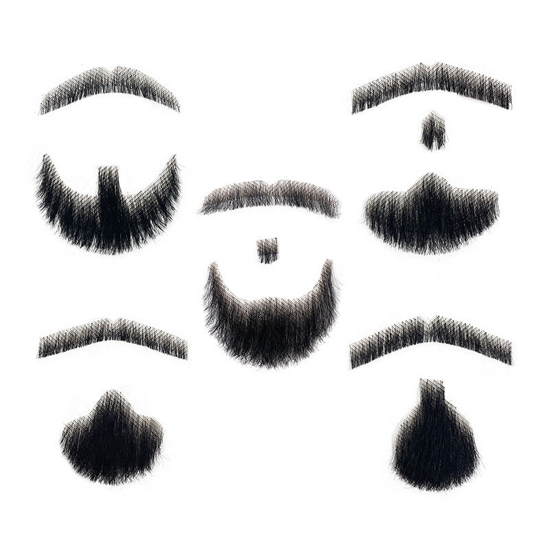 Hand-Woven Fake Beard & Eyebrow Makeup Props for Film & TV