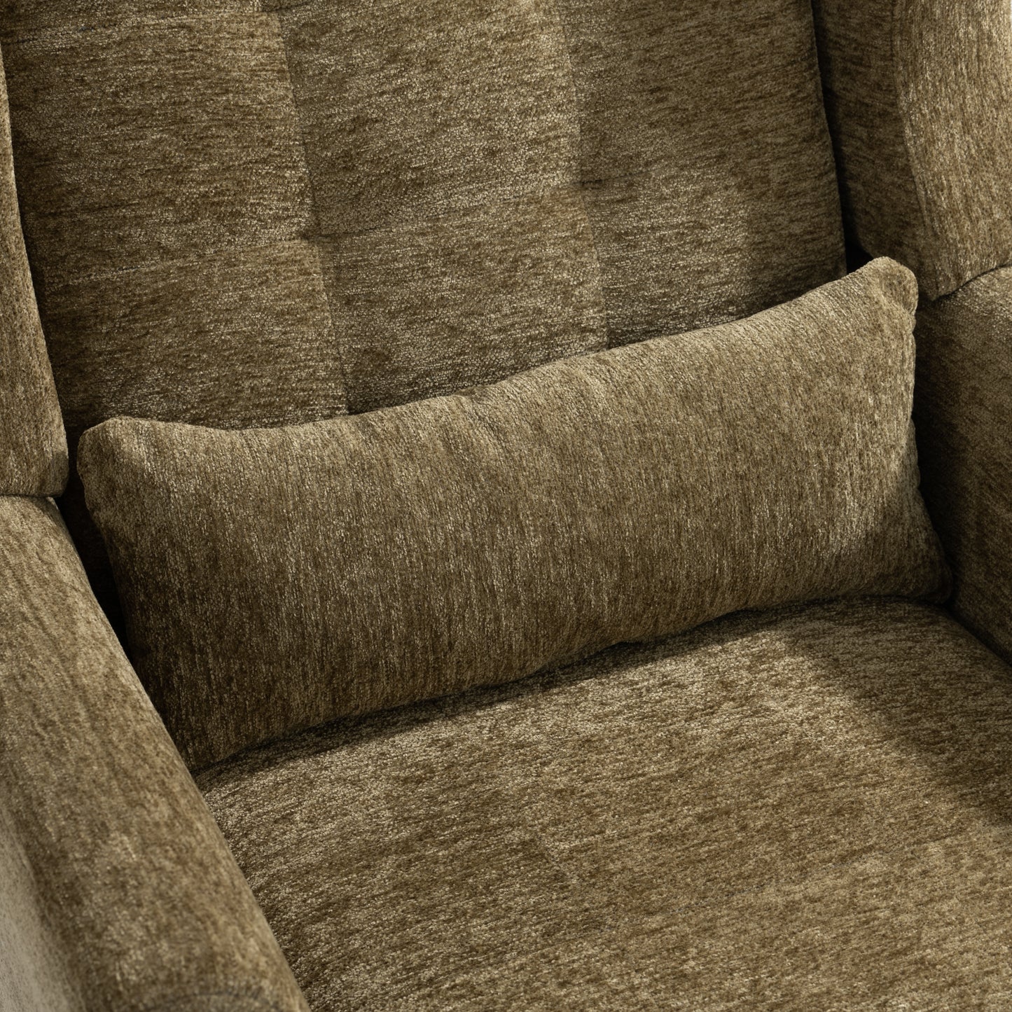 Modern Accent Chair - Soft Chenille Upholstered Armchair in Olive Green