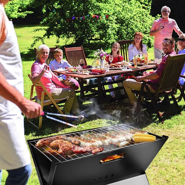 Portable Foldable Charcoal BBQ Grill - 17" Cooking Area