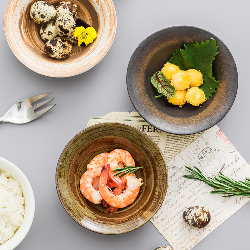 Small Ceramic Plate for Household Dining - Japanese Style, 5-Inch