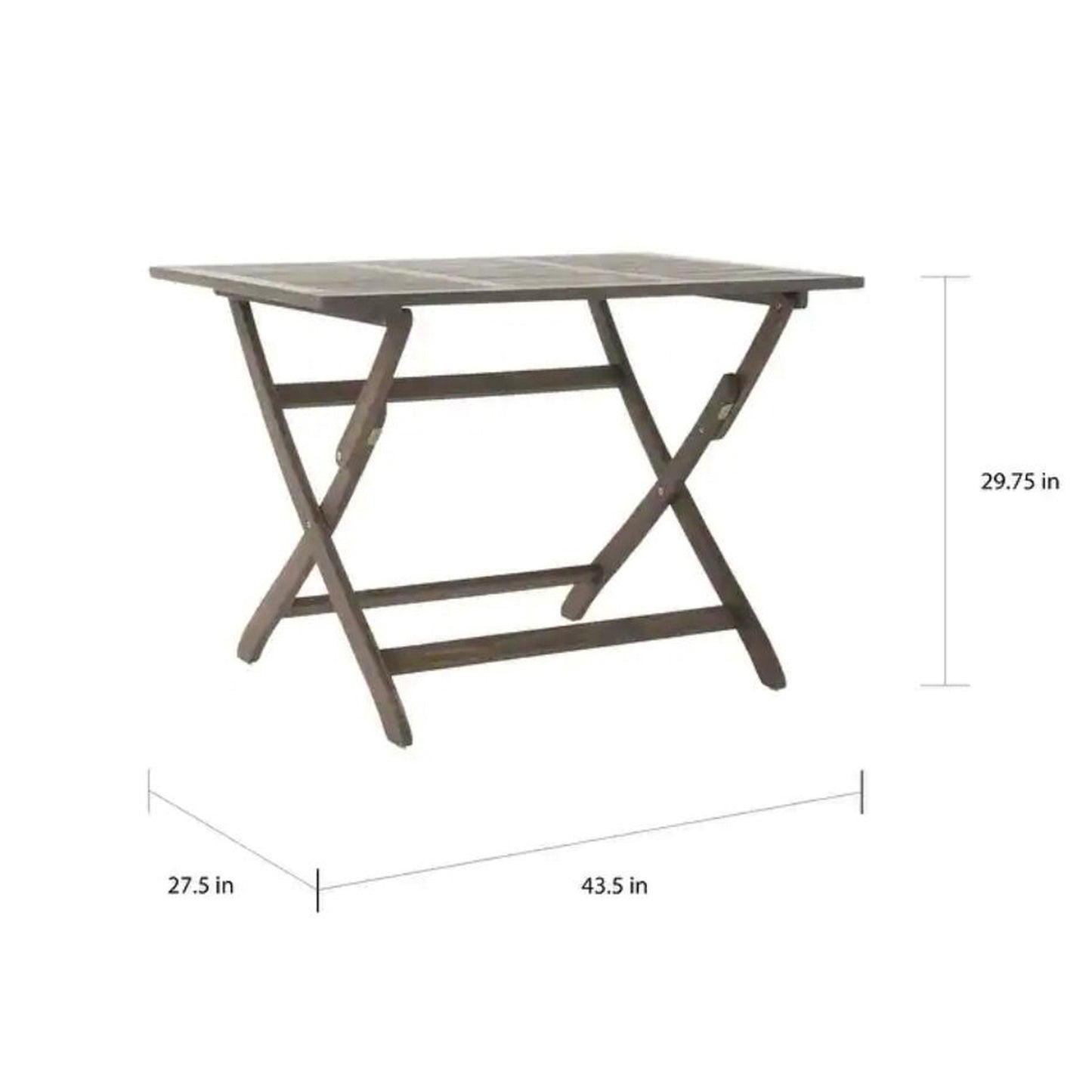 43.5'' Foldable Outdoor Table - Grey Acacia Wood