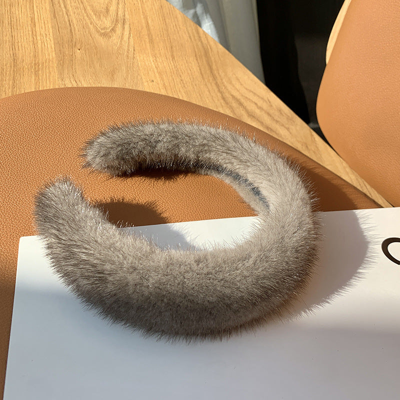 Plush Mink Hair Band - Soft & Fluffy Headband