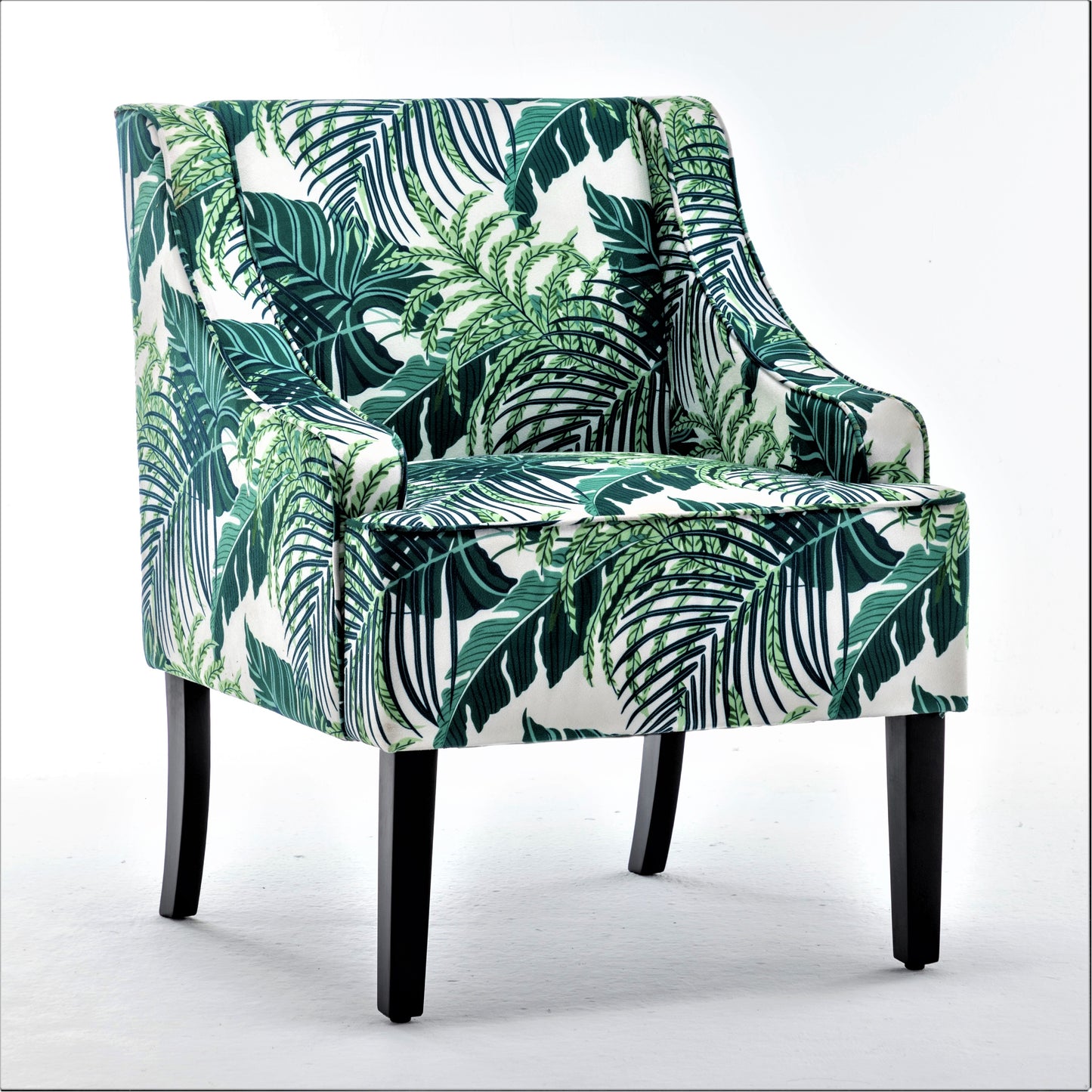 Versatile Upholstered Side Chair, Solid Wood Frame With Recessed
