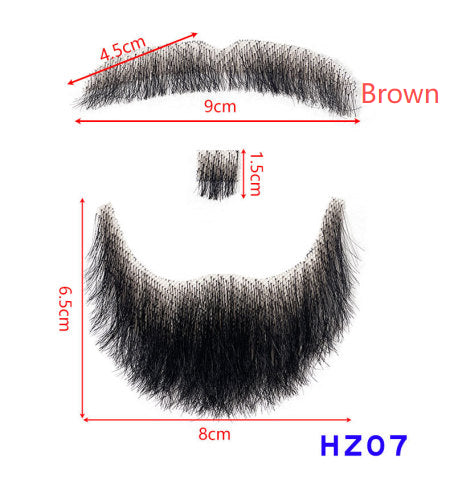 Hand-Woven Fake Beard & Eyebrow Makeup Props for Film & TV