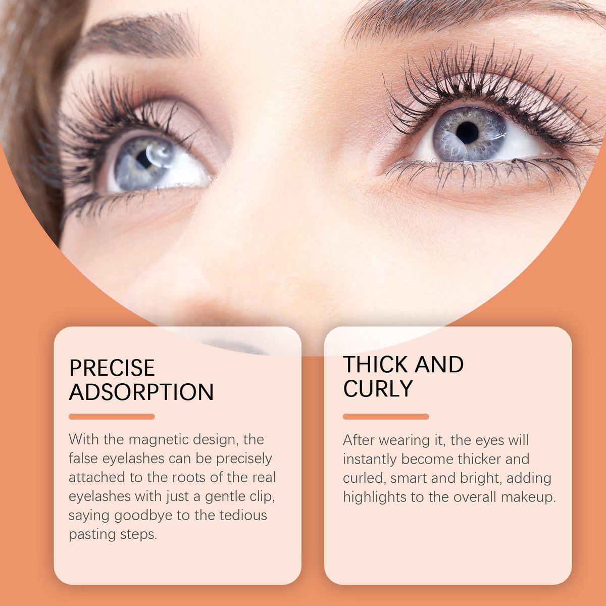 Magnetic False Eyelash Set - 1 Pair, Natural Look, Reusable Makeup