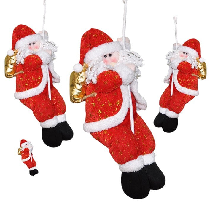 Christmas Santa Claus Rope Climbing Ornament - Festive Home Decor