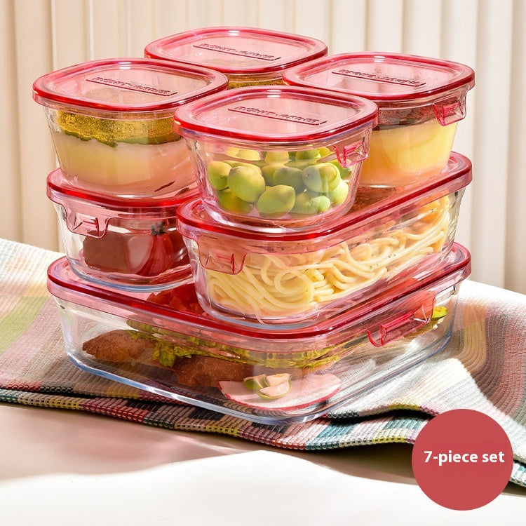 Ultra-Light Glass Rice Crisper Food Storage Container - Heat-Resistant, Sealed Fresh Keeping