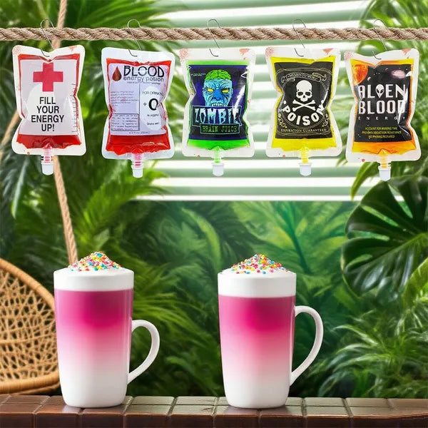 20 Pcs Reusable Blood Bags for Drinks - Leakproof Party Supplies