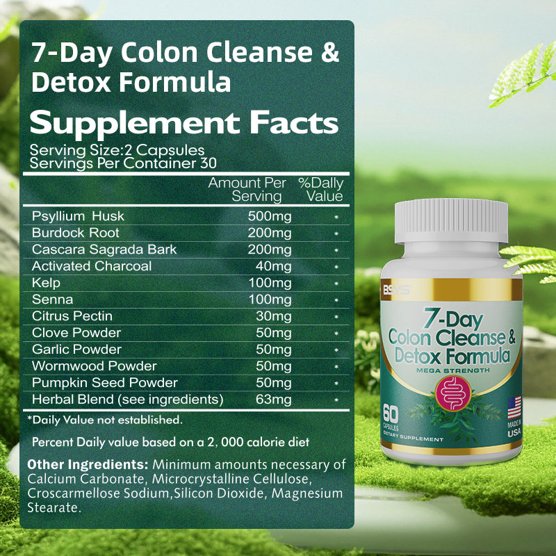 7-Day Colon Cleanse and Detox Supplement Capsules