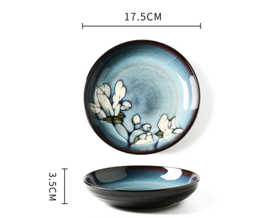 Hand-Painted Ceramic Bowls and Plates - Creative Under-glaze Dinnerware Set