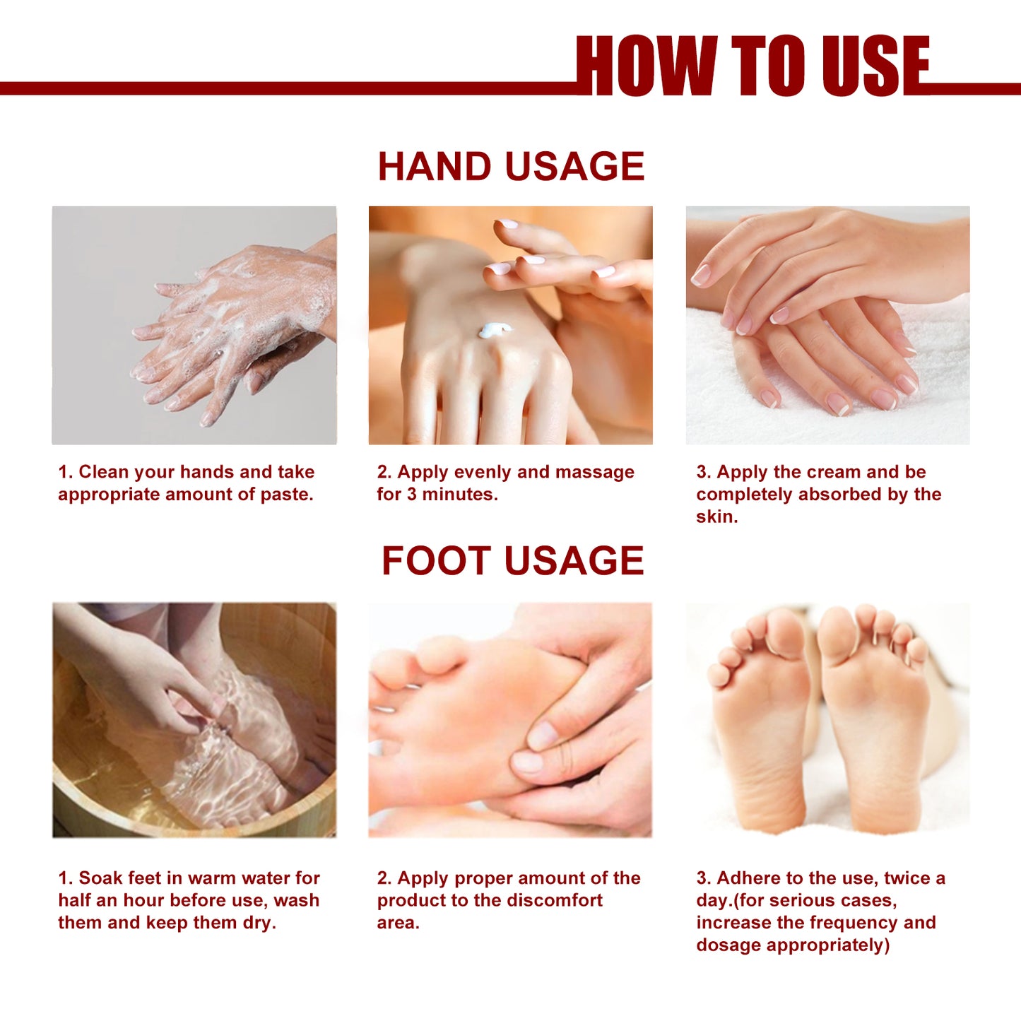 Moisturizing Hand and Foot Repair Cream for Dry Chapped Skin - Multiple Sizes