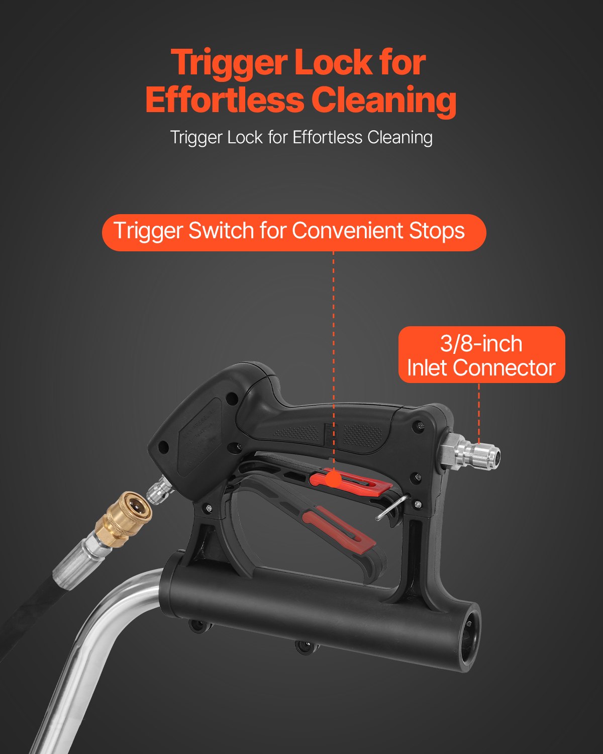 22-Inch Pressure Washer Surface Cleaner - 4500 Max PSI, Dual Wheels, Silver