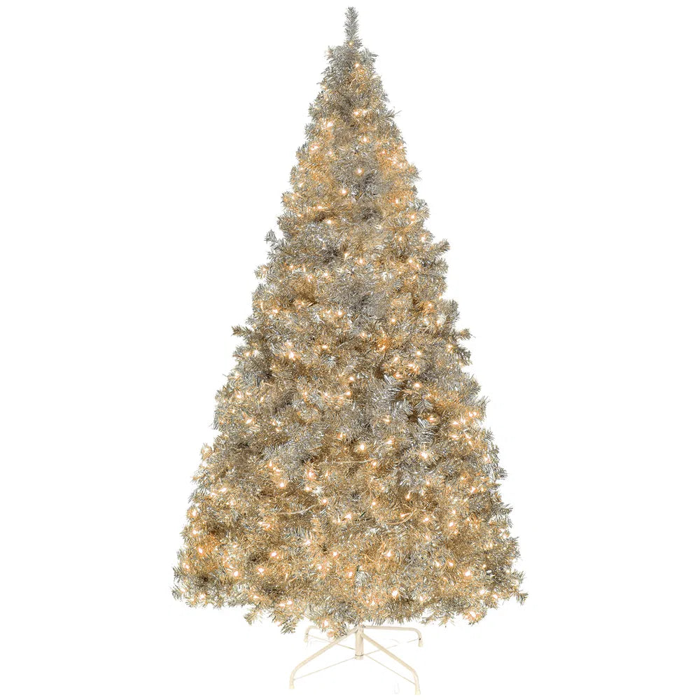 6 FT Pre-Lit Silver Christmas Tree with Remote Control & 300 Lights