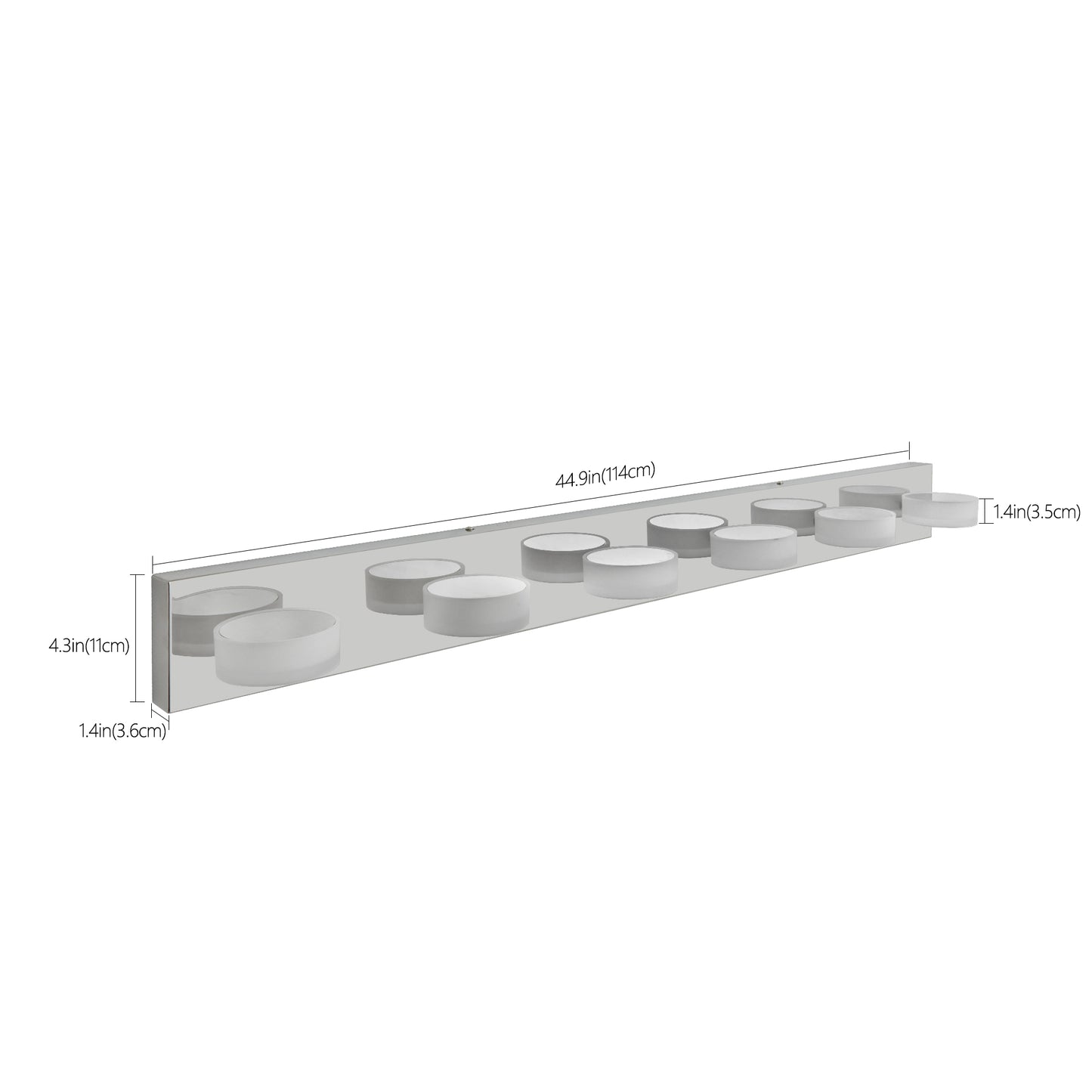 6-Light LED Vanity Light Fixture - Dimmable Chrome Bathroom Lighting