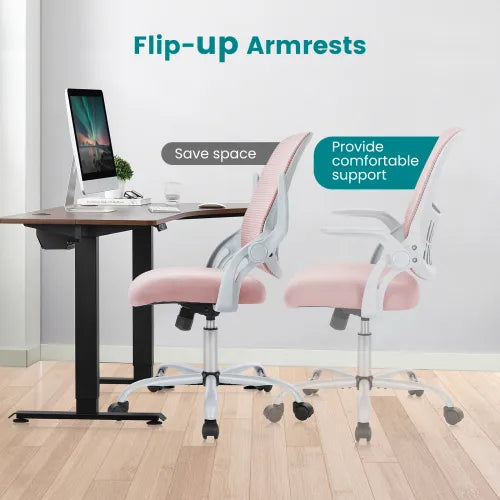 Ergonomic Mesh Office Chair with Lumbar Support - Pink