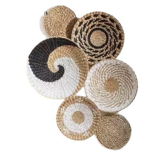 Handmade Straw Woven Wall Decorations Bohemian Wall Art Set