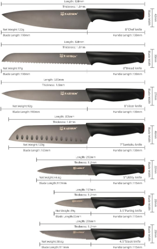 15-Piece High Carbon Stainless Steel Knife Set with Block