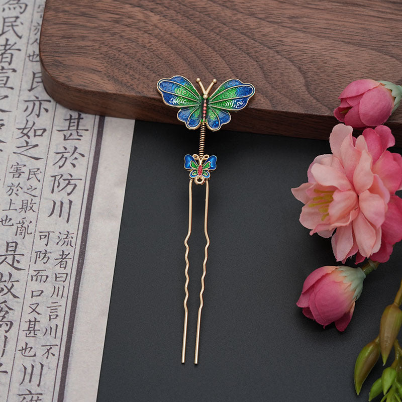 Women's Versatile Hair Accessory with Butterfly Design - Retro Hairpin or Headband