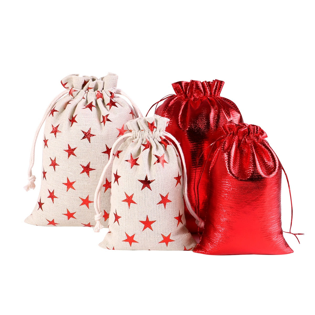 Christmas Linen Gift Bag Kit with Digital & Sticker Variants - Festive Home Decor