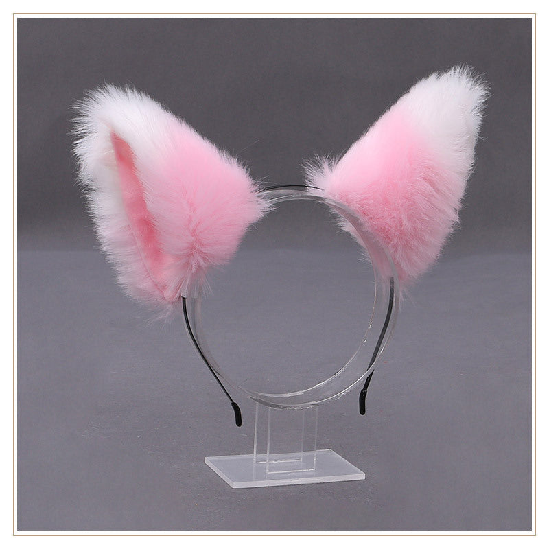 Handmade Japanese Cute Lolita Plush Fox Ears Hair Accessories - Unisex