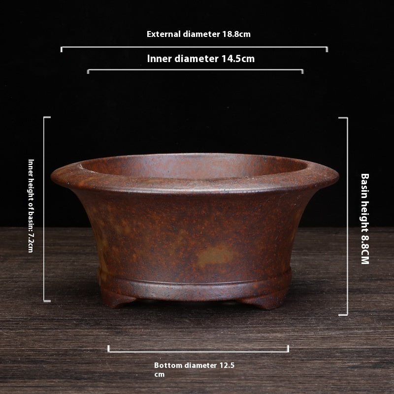 Indoor Decorative Porcelain Plant Pot with Purple Sand for Home & Office