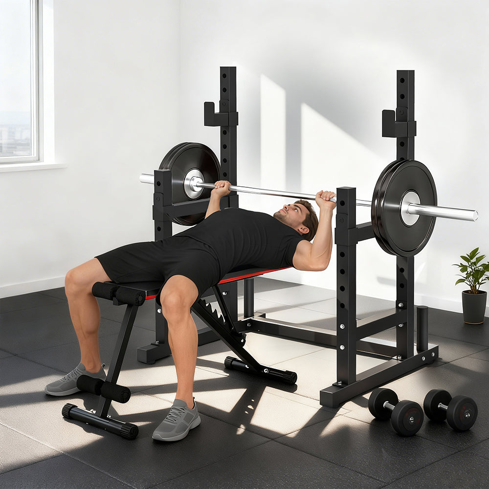 Adjustable Squat Rack for Home Gym - 660 lbs Capacity