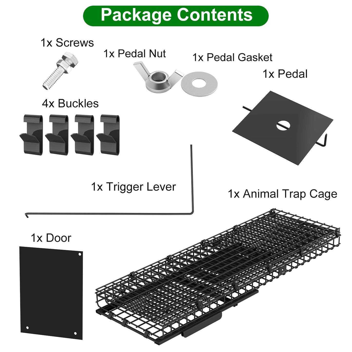 Humane Live Animal Cage Trap - Galvanized Iron, Multiple Sizes
