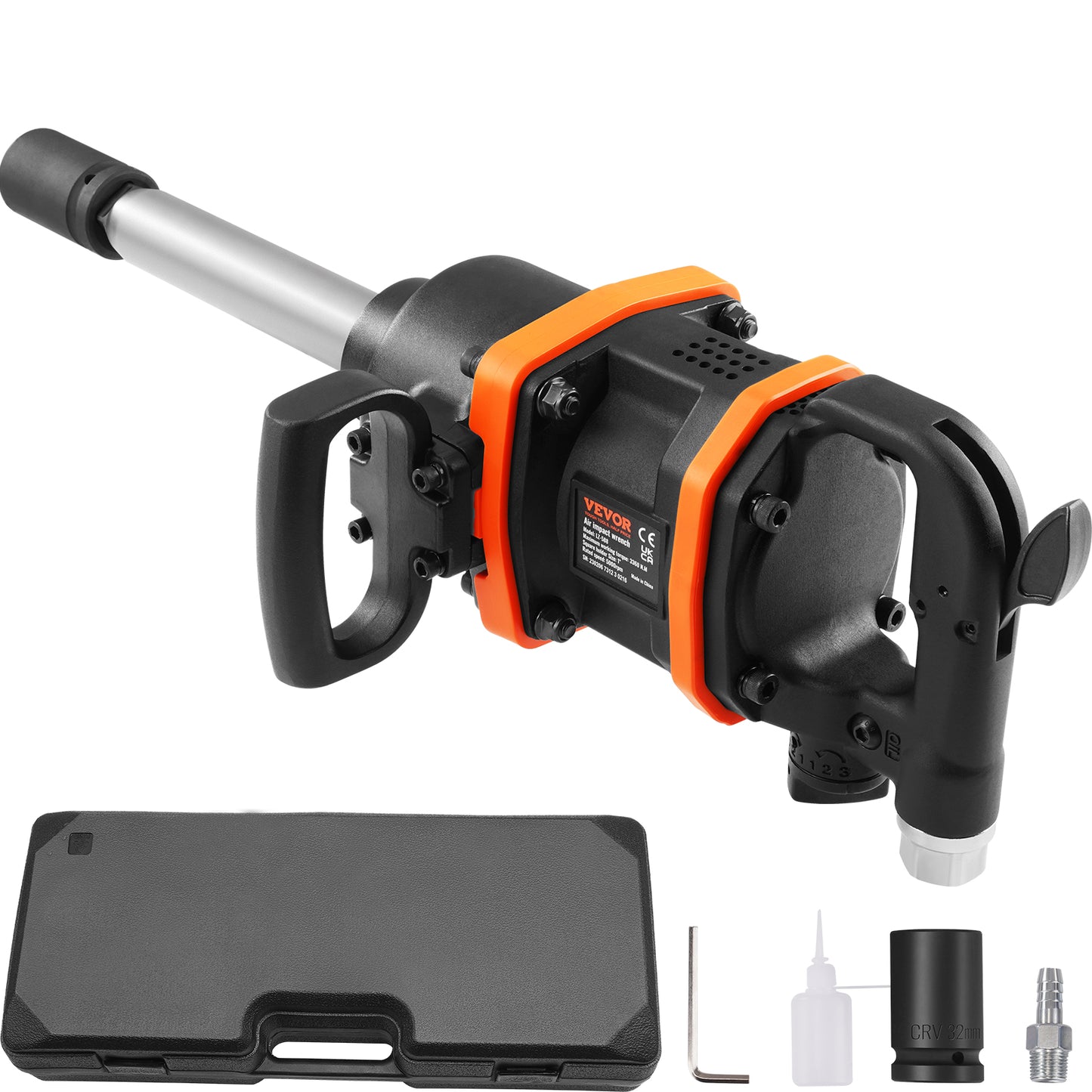 Impact Wrench 1 Inch Air Pneumatic Power Tool 3160 Ft-Lbs High Torque