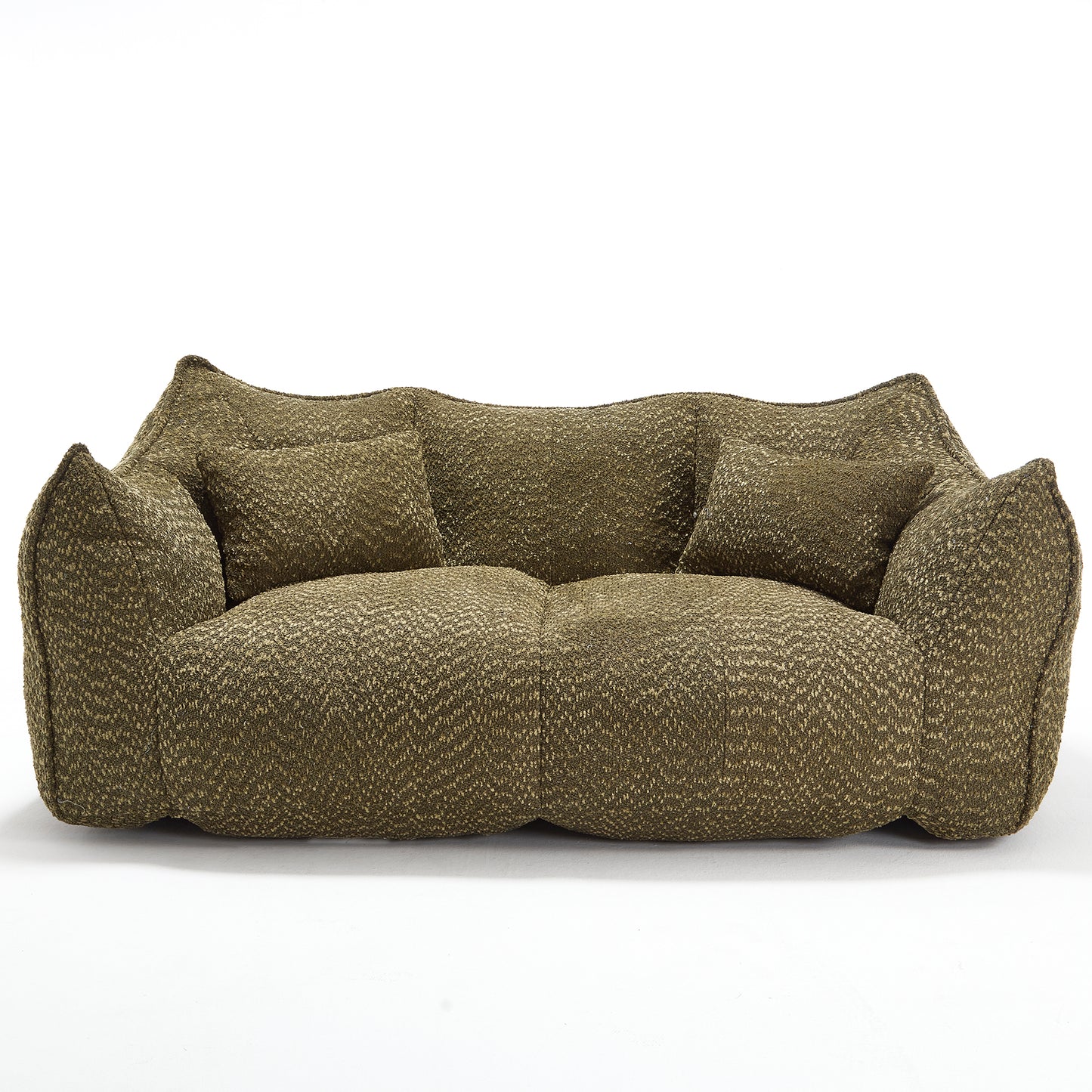 Comfortable Square Bean Bag Chair - Olive Green, Foam Core for 2