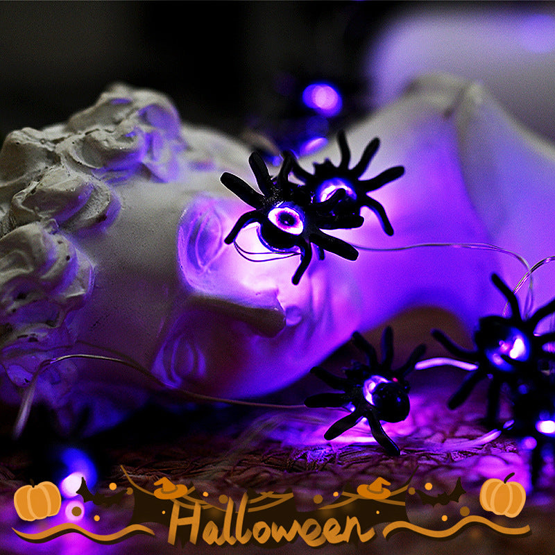 LED Purple Spider String Lights Halloween Decoration - 2M or 5M Options