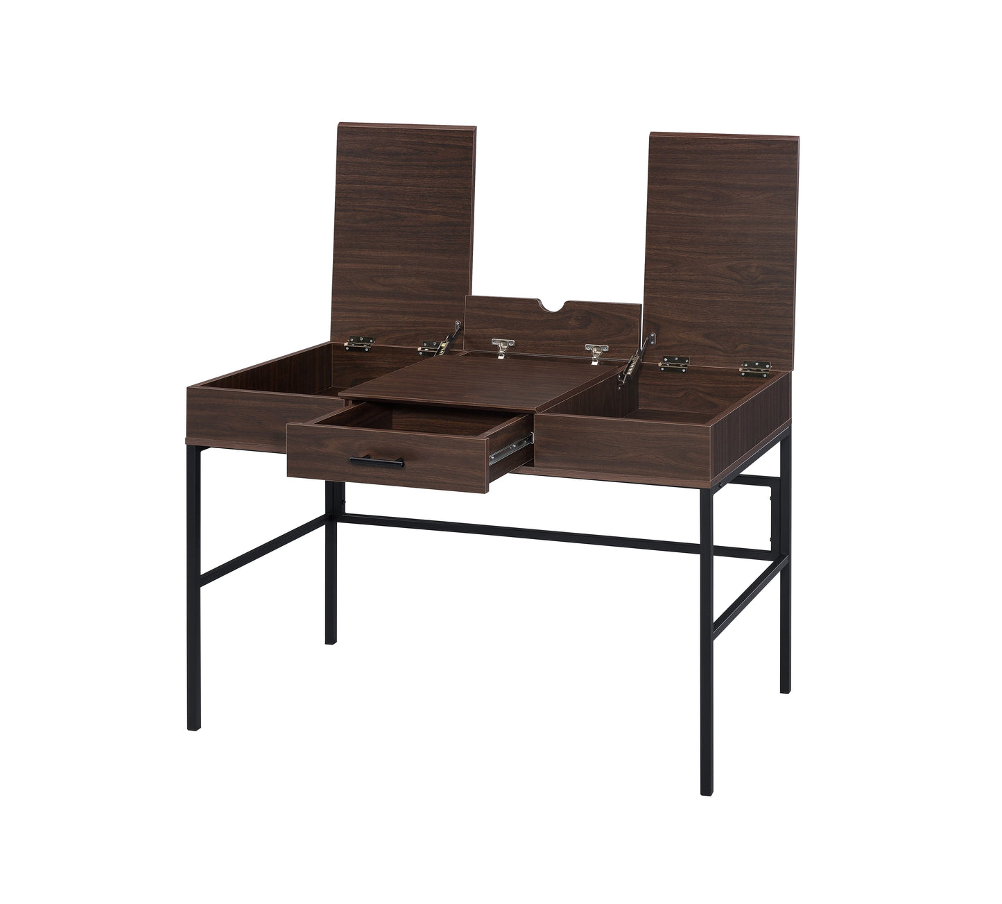 Black Oak Writing Desk with USB Port - 42" Rectangular Design
