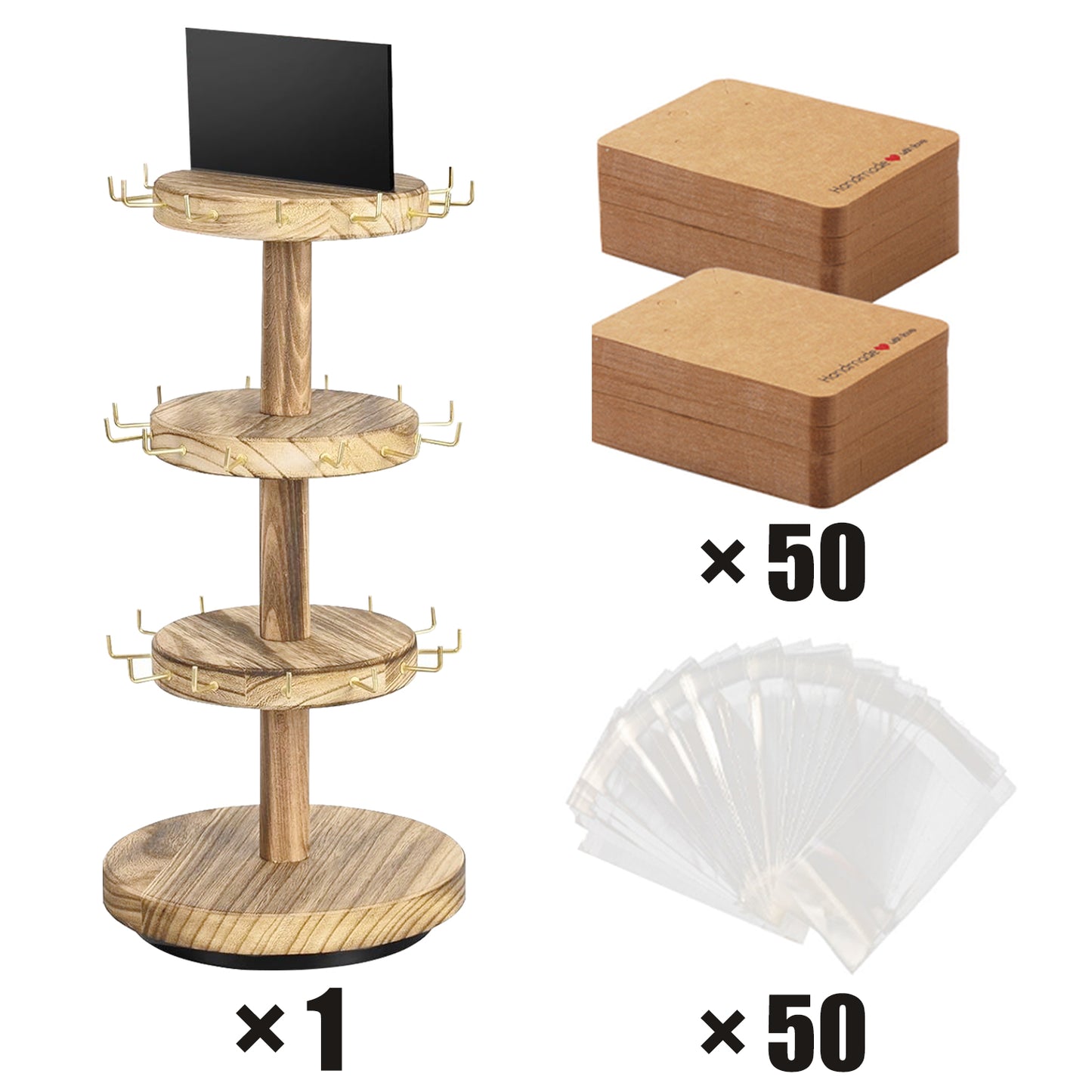 360 Rotating Earring Display Stands With 50 Holder Cards