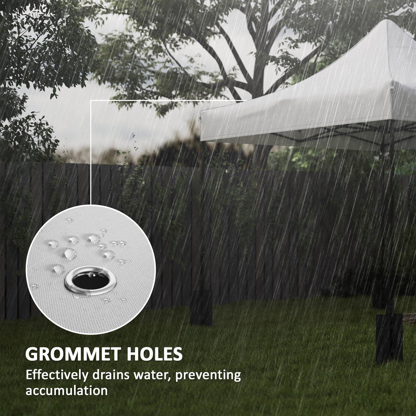 10x10 Replacement Canopy Top with Sand Bags - White, UPF50+
