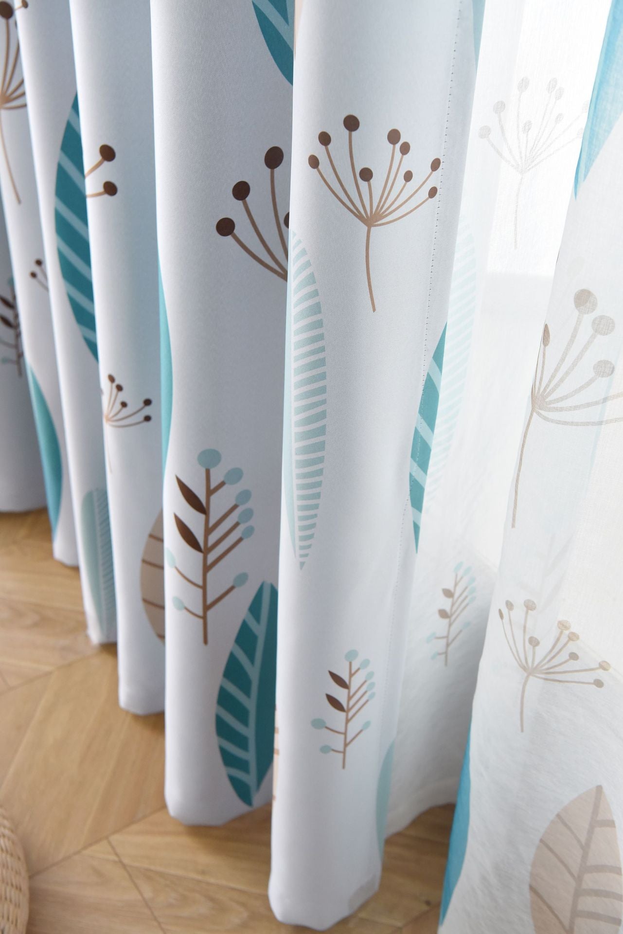 Nordic Style Leaf-Shading Curtain for Bedroom & Living Room - Modern Home Textile