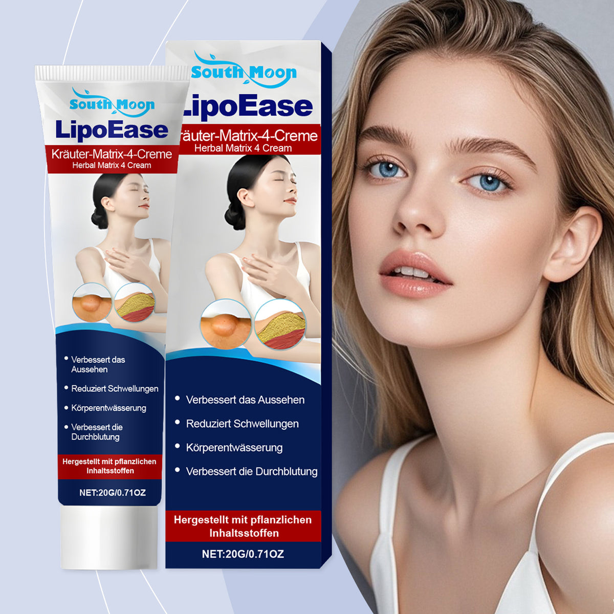Body Skin Care Cream with Ginseng & Mint - 20g Hydrating Face & Body Moisturizer