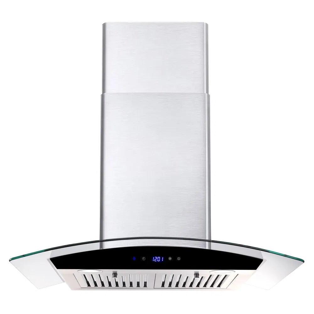 30-Inch Wall Mount Range Hood 700CFM Tempered Glass Touch Control Kitchen Appliance
