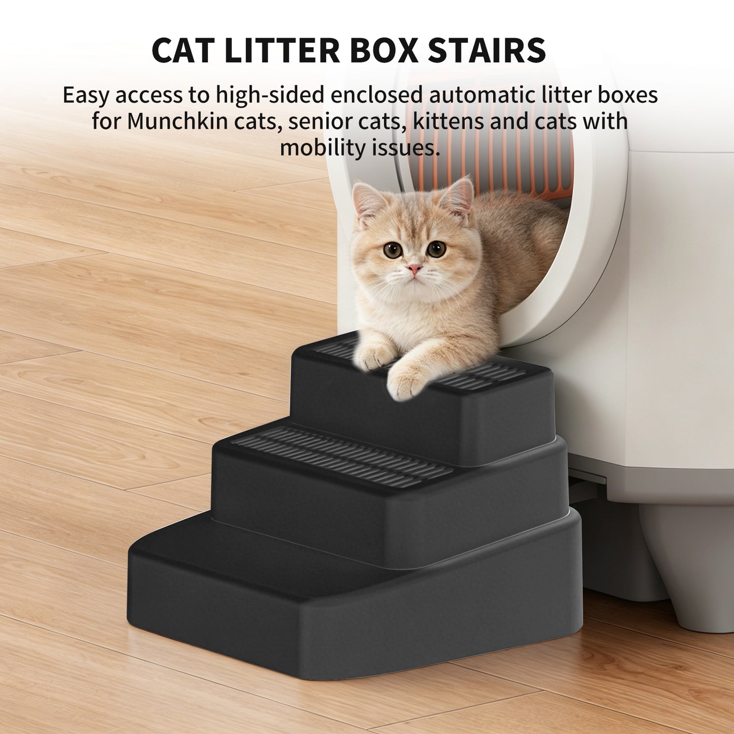 Cat Ladder - Self Pickup Pet Furniture for Cats - White & Black