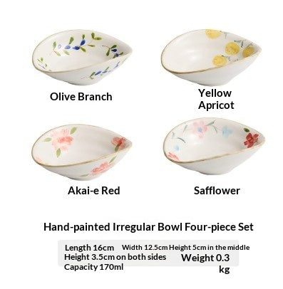 6-Inch Hand-Painted Ceramic Fruit Bowl - Irregular-Shaped Kitchen Decor