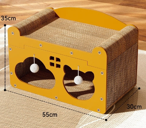 Sisal Cat Scratch Board with Crumb-Resistant Mat | Durable Pet Furniture