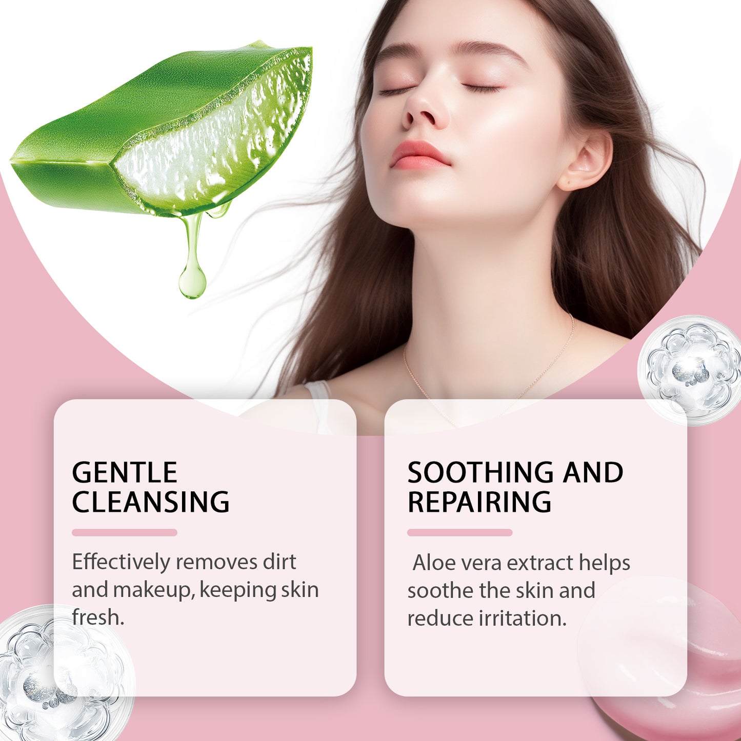 Aloe Soothing Facial Cleanser - Gentle Pore Cleansing & Makeup Remover