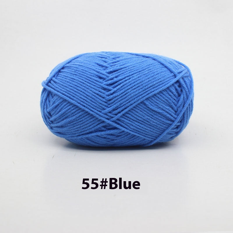 Four-Strand Milk Cotton Crochet Yarn Balls for Craft Projects - Multiple Colors