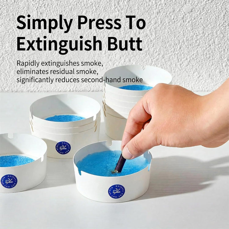 25pcs Disposable Ashtrays with Water Foaming Sand Base